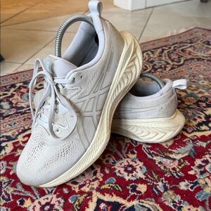 Asics Gel Cumulus 25 Running Shoes White Beige Women's 8.5 Training FF Blast+